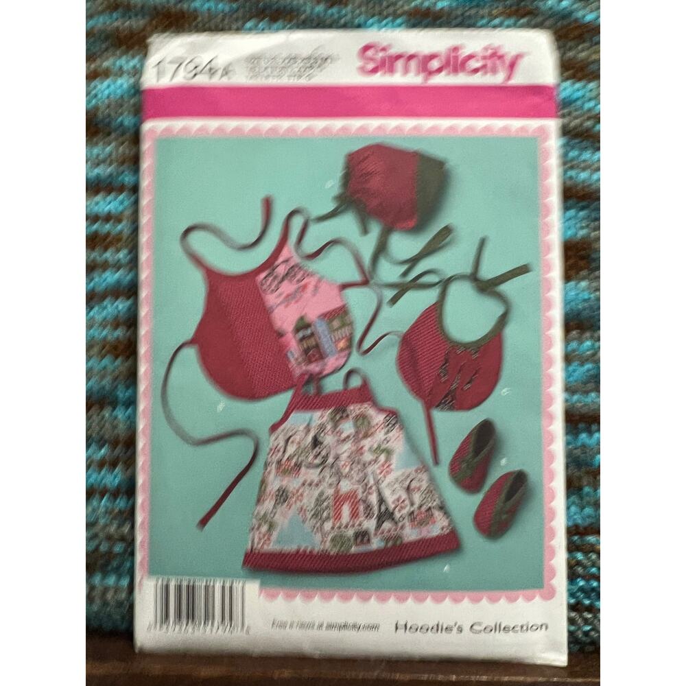 Simplicity 1794 baby dress bib bonnet booties pattern size xxs xss